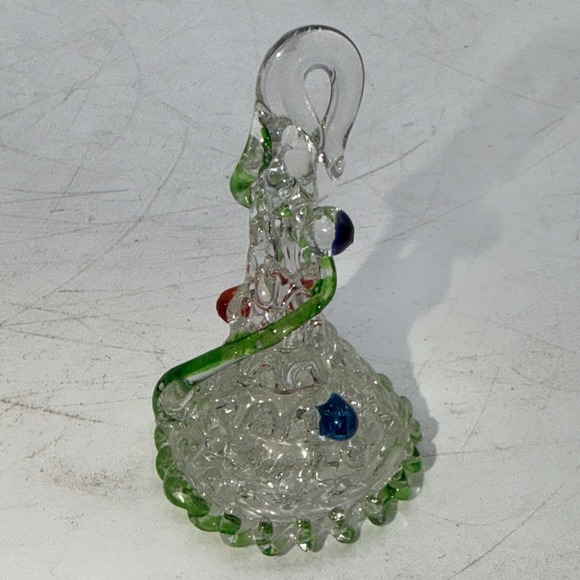 The Unbranded Brand Other - Vintage Spun Glass Christmas Ornament Green Red Blue